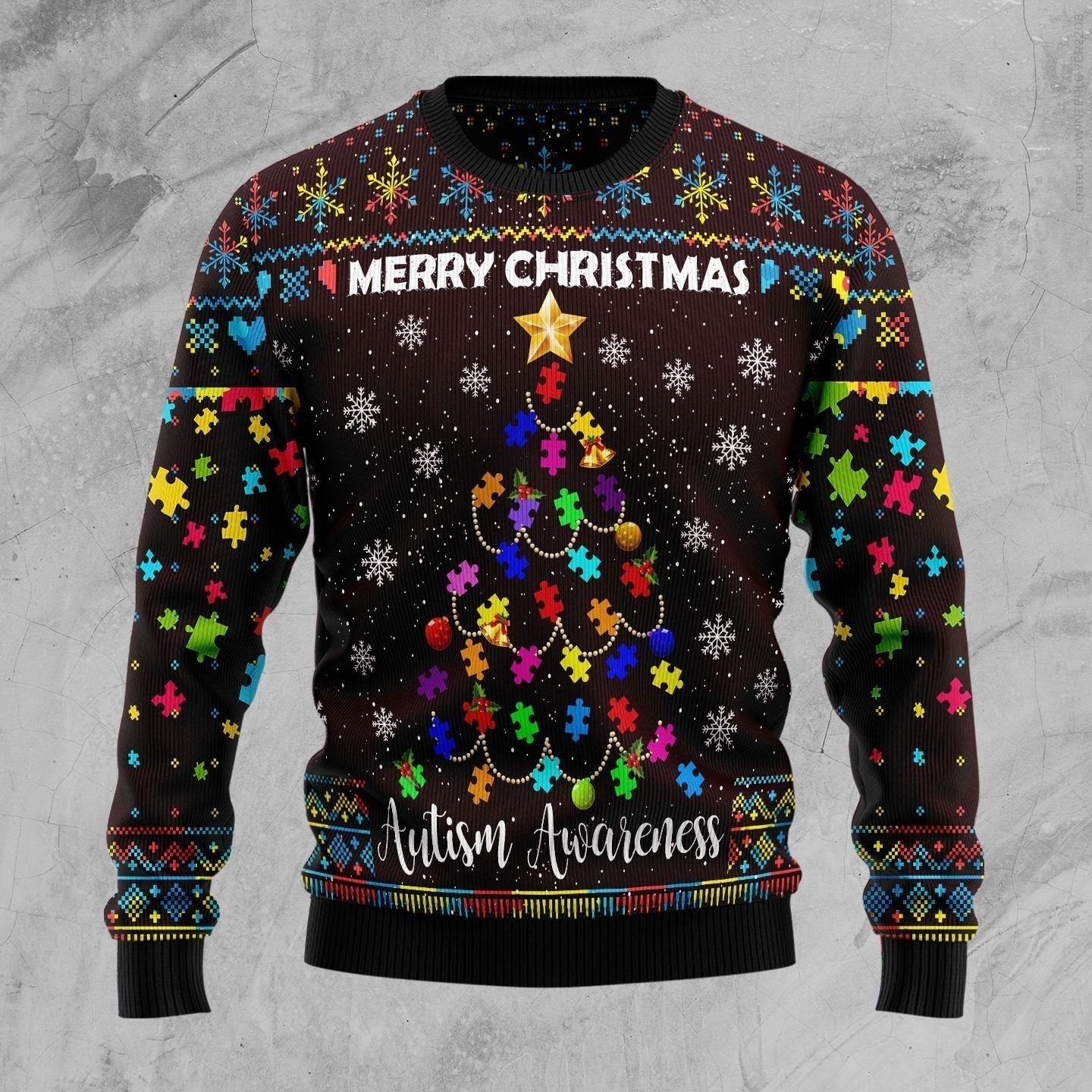 Christmas Tree Autism Awareness Ugly Christmas Sweater Ugly Sweater For Men Women
