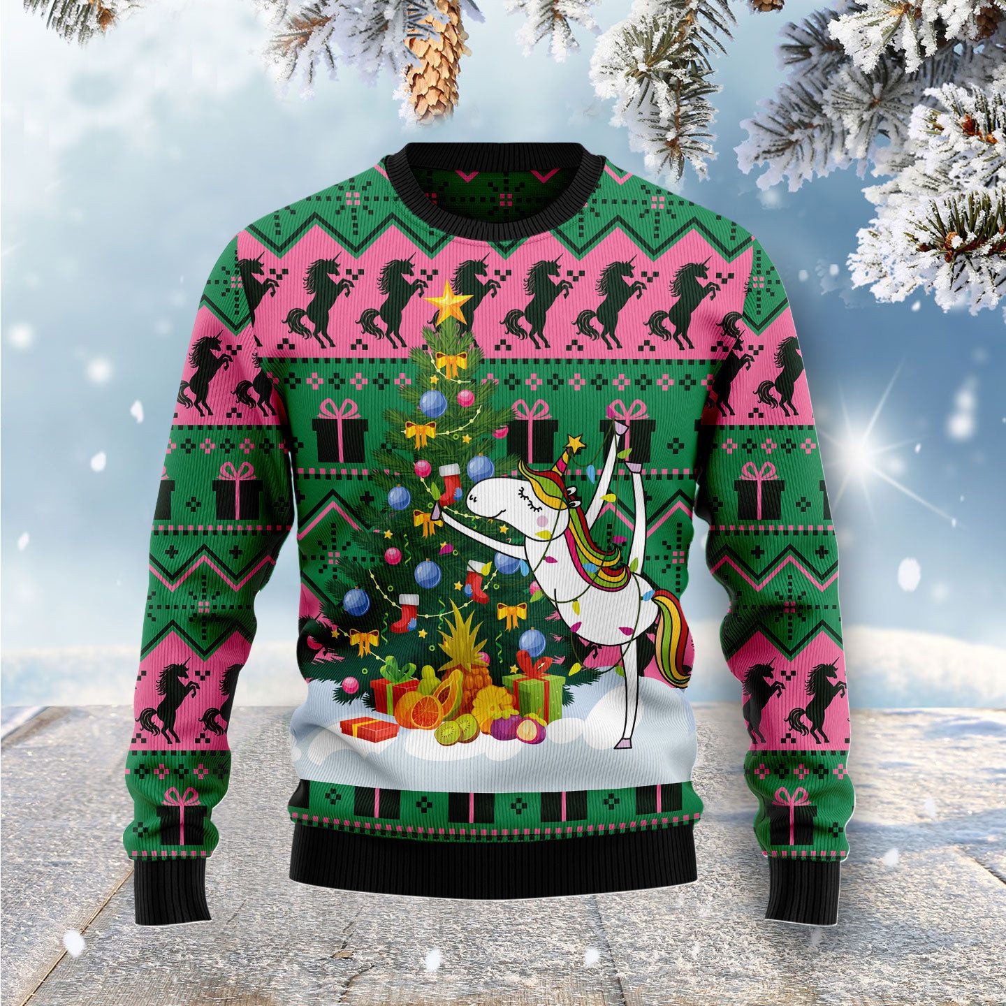 Christmas Tree Unicorn Ugly Christmas Sweater