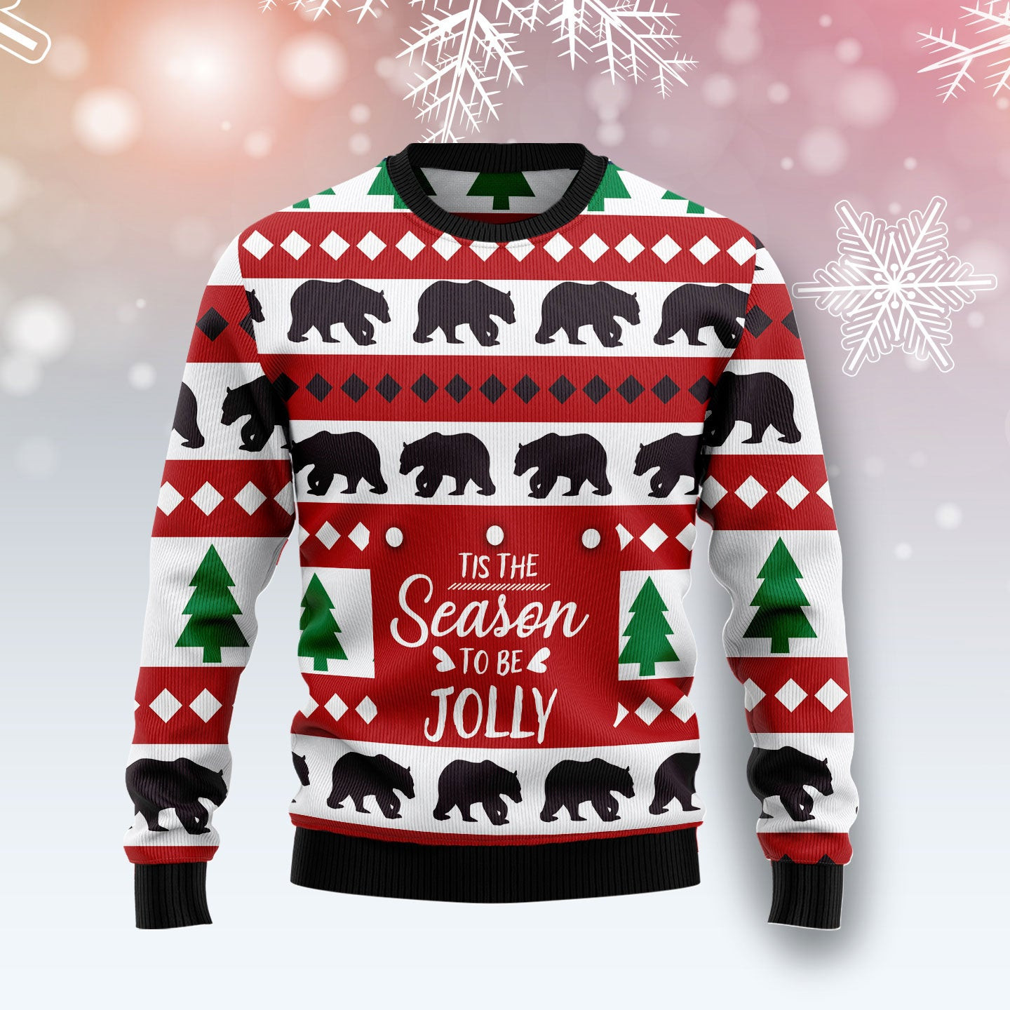 Christmas Tree and Bear Ugly Christmas Sweater