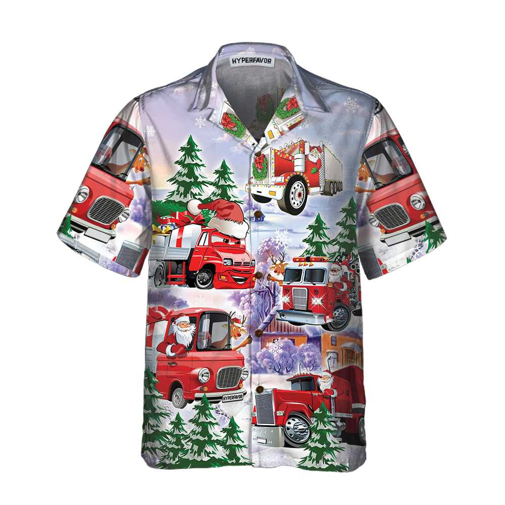 Christmas Truck Hawaiian Shirt Red Truck Christmas Shirt Best Christmas Gift