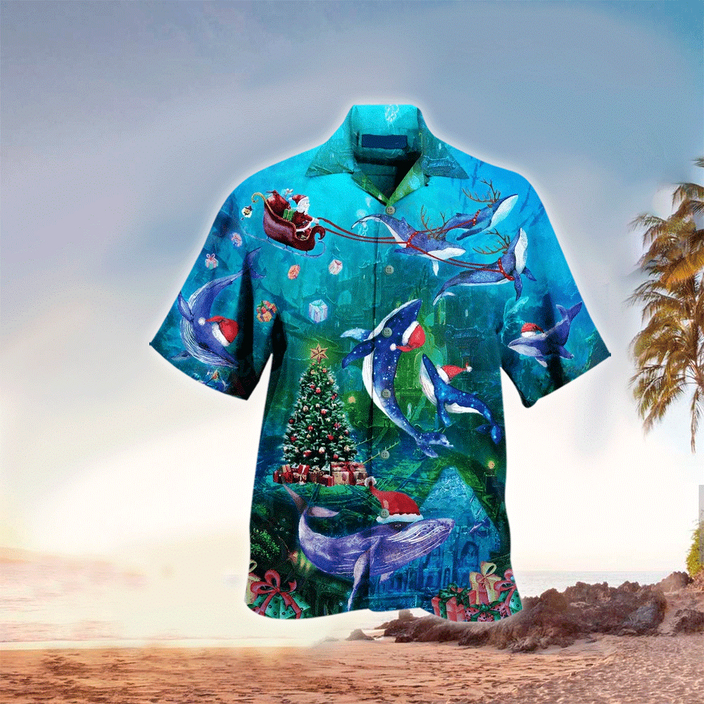 Christmas Whale Shirt Whale Hawaiian Shirt For Whale Lovers Shirt for Men and Women
