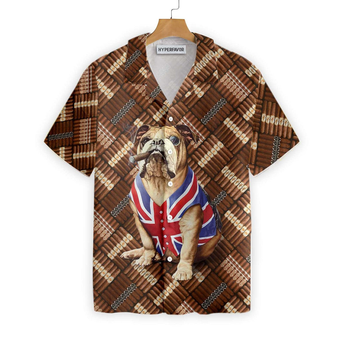 Cigars And Bulldog Shirt For Men Hawaiian Shirt