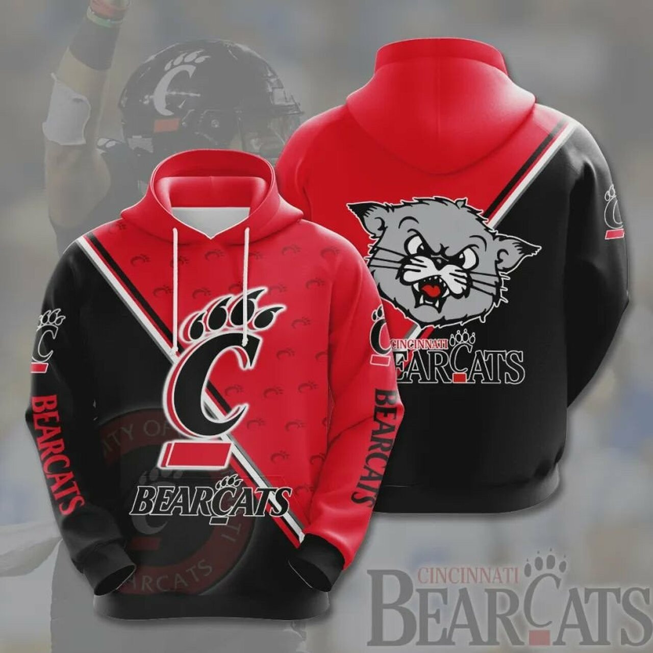 Cincinnati Bearcats For Unisex 3d All Over Print Hoodie