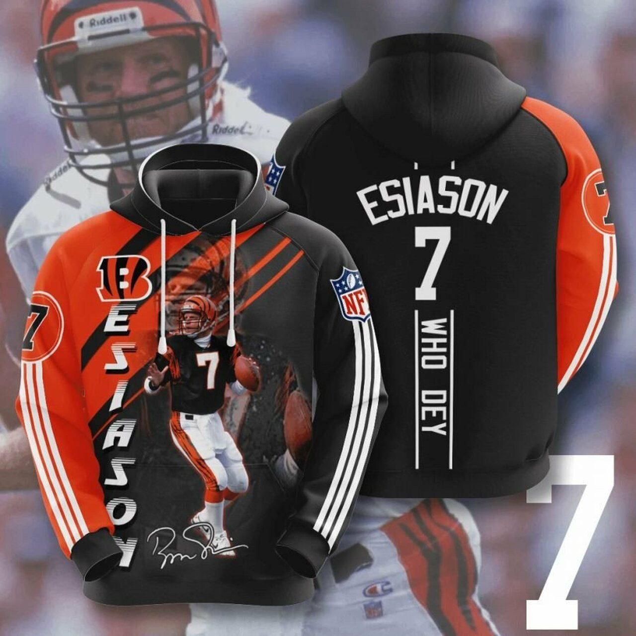 Cincinnati Bengals Esiason Unisex 3d All Over Print Hoodie