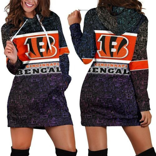 Cincinnati Bengals Hoodie Dress Sweater Dress Sweatshirt Dress 3d All Over Print For Women Hoodie
