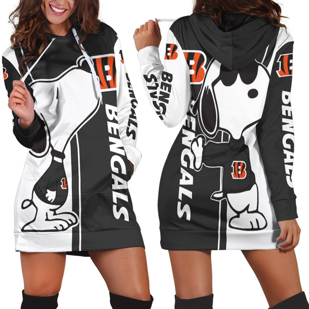 Cincinnati Bengals Snoopy Lover 3d Hoodie Dress Sweater Dress Sweatshirt Dress