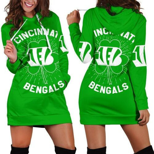 Cincinnati Bengals St Patricks Day Hoodie Dress Sweater Dress Sweatshirt Dress 3d All Over Print For Women Hoodie
