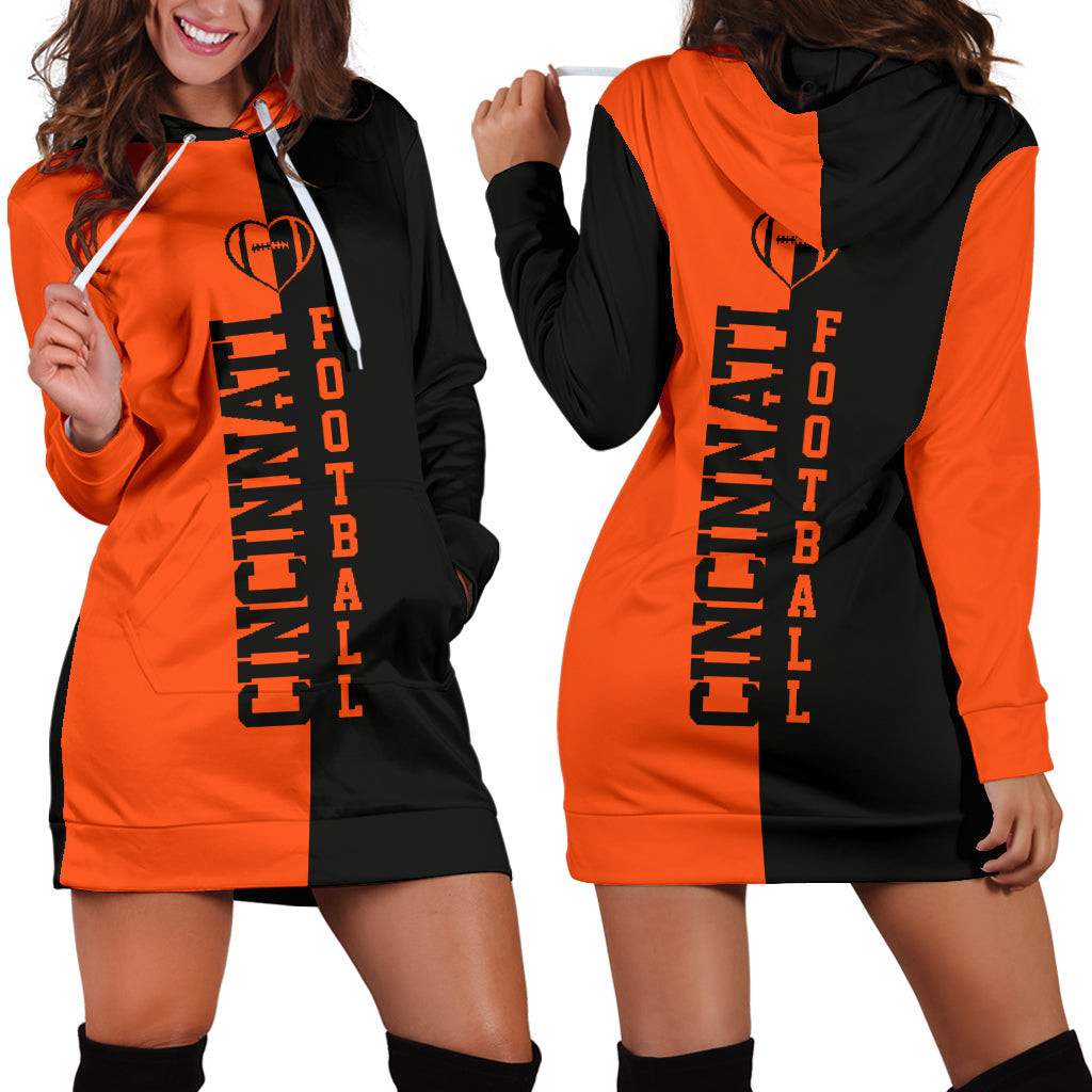 Cincinnati Football Hoodie Dress 3d All Over Print For Women Hoodie