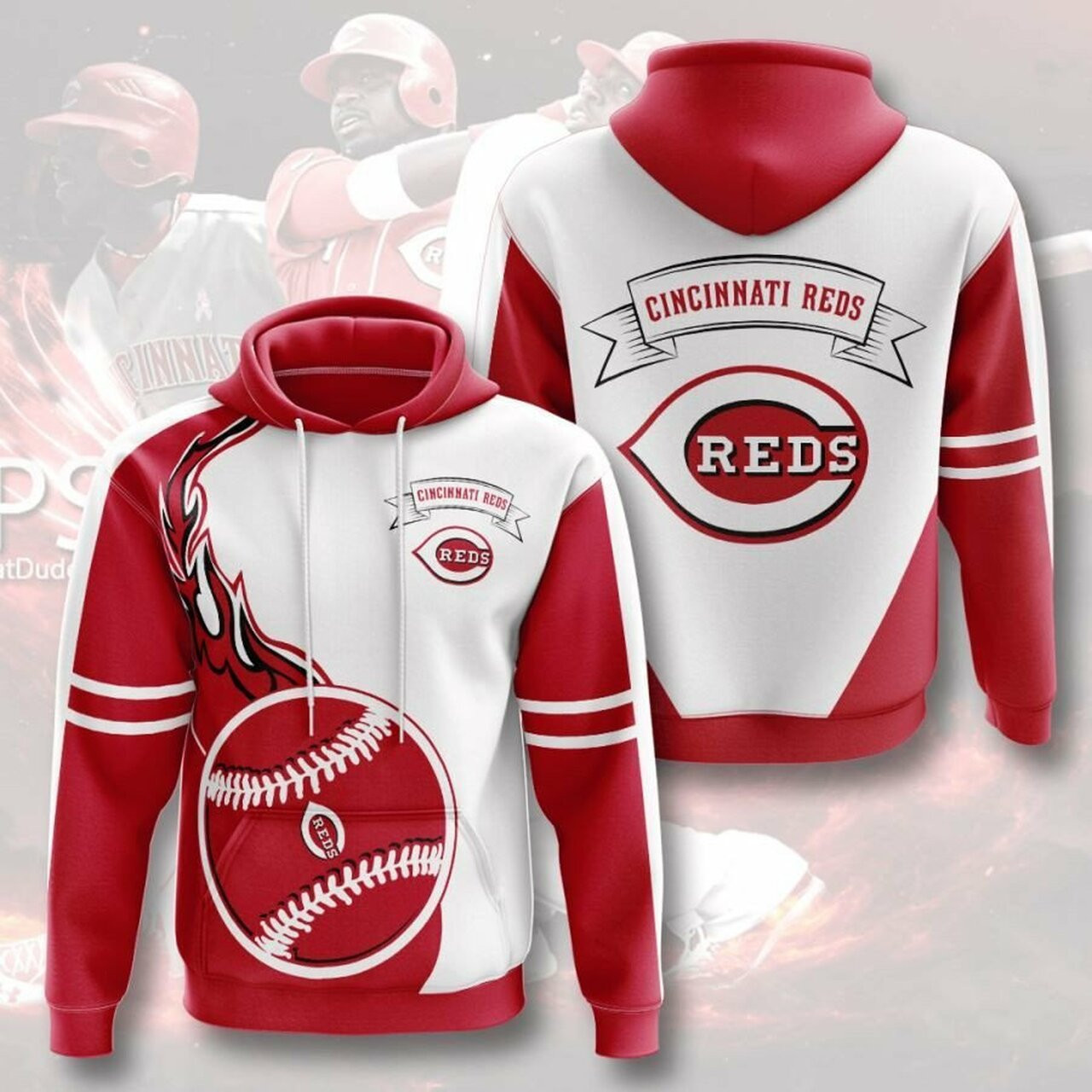 Cincinnati Reds 3d All Over Print Hoodie