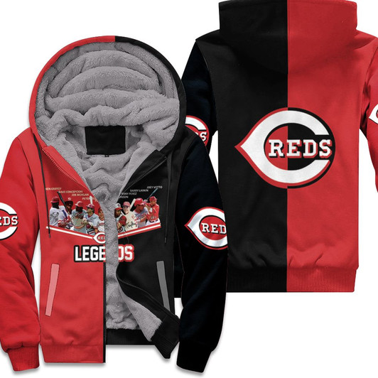 Cincinnati Reds Legends Signed 3D Fleece Hoodie