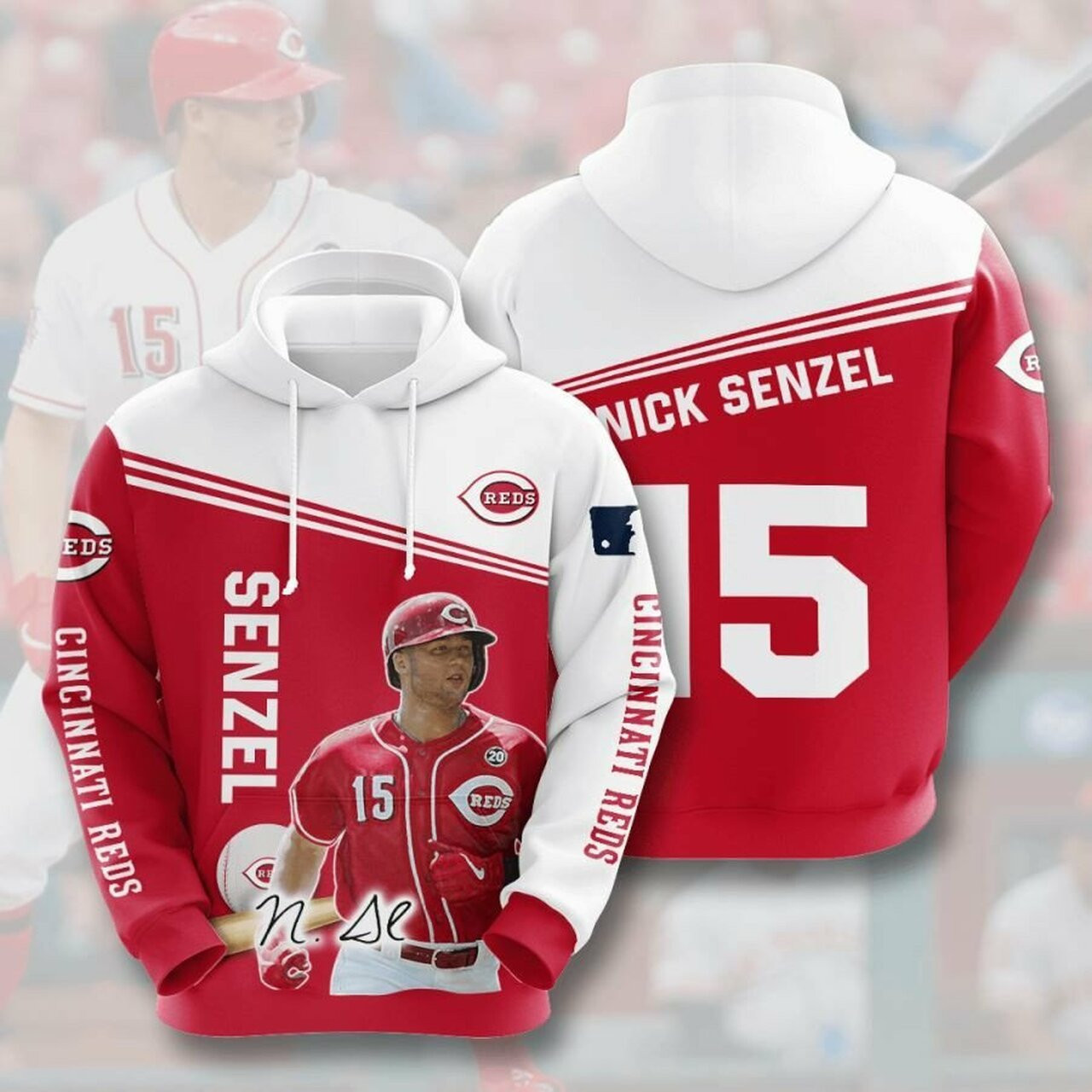 Cincinnati Reds Nick Senzel 3d All Over Print Hoodie