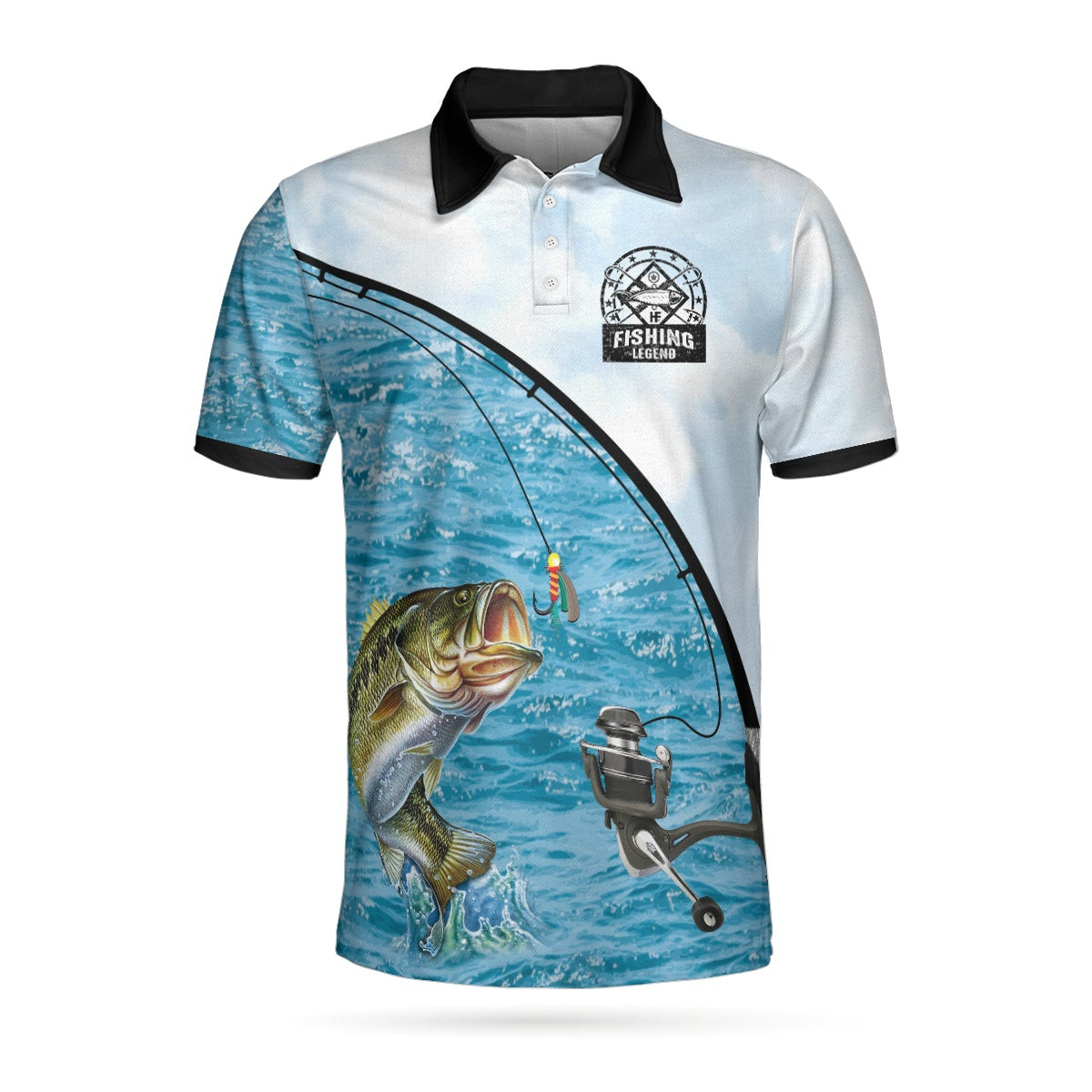 Classic Bass Fishing For Men Short Sleeve Polo Shirt Fishing Legend Polo Shirt Best Fishing Shirt For Men