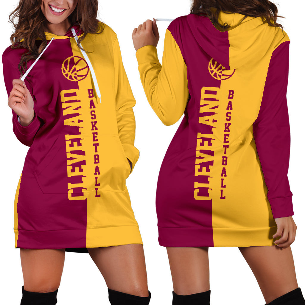 Cleveland Basketball Hoodie Dress 3d All Over Print For Women Hoodie