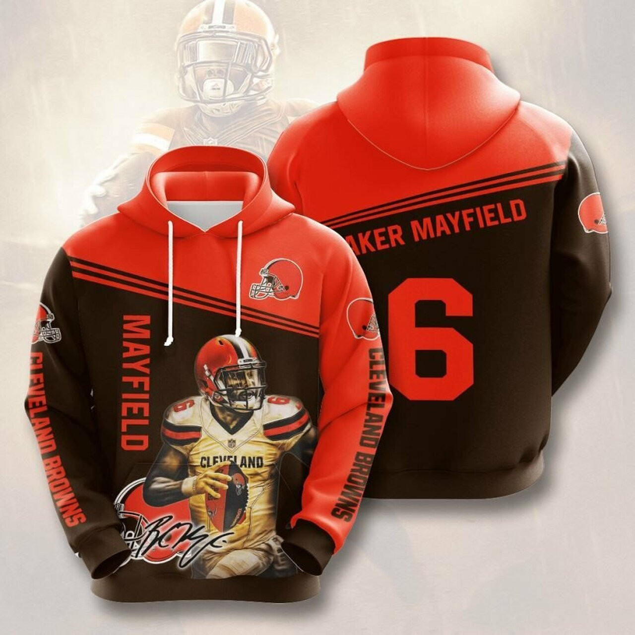 Cleveland Browns Baker Mayfield 3d All Over Print Hoodie