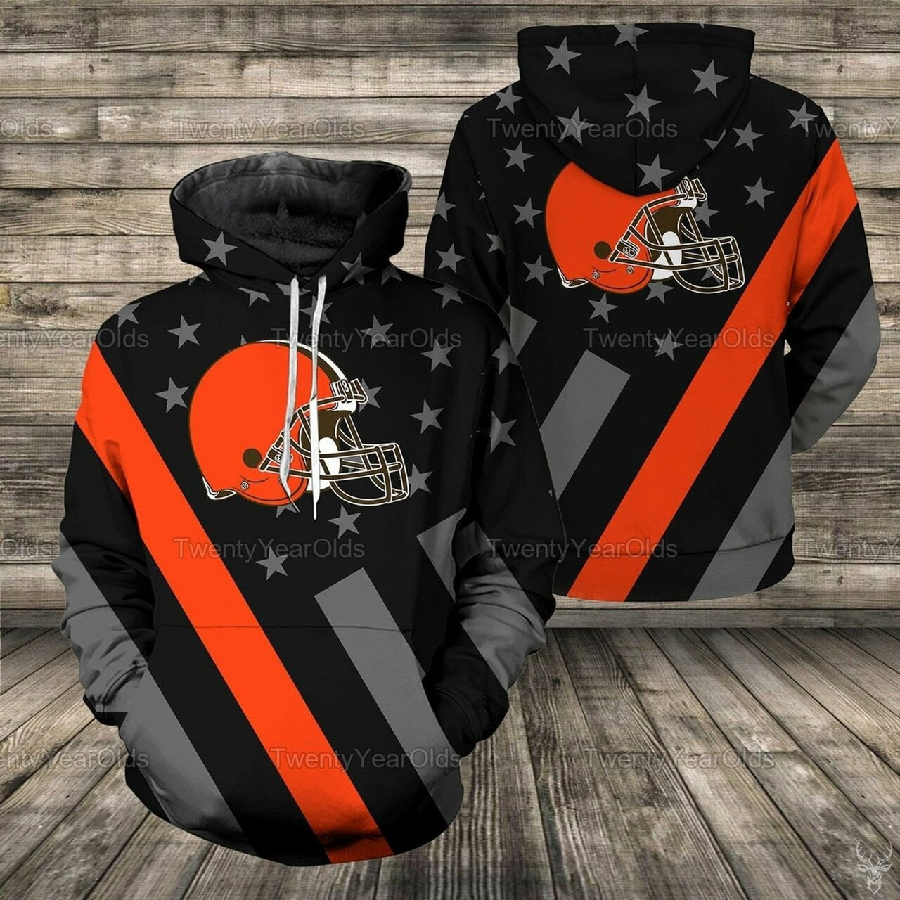 Cleveland Browns Flag American Nfl 3d All Over Print Hoodie