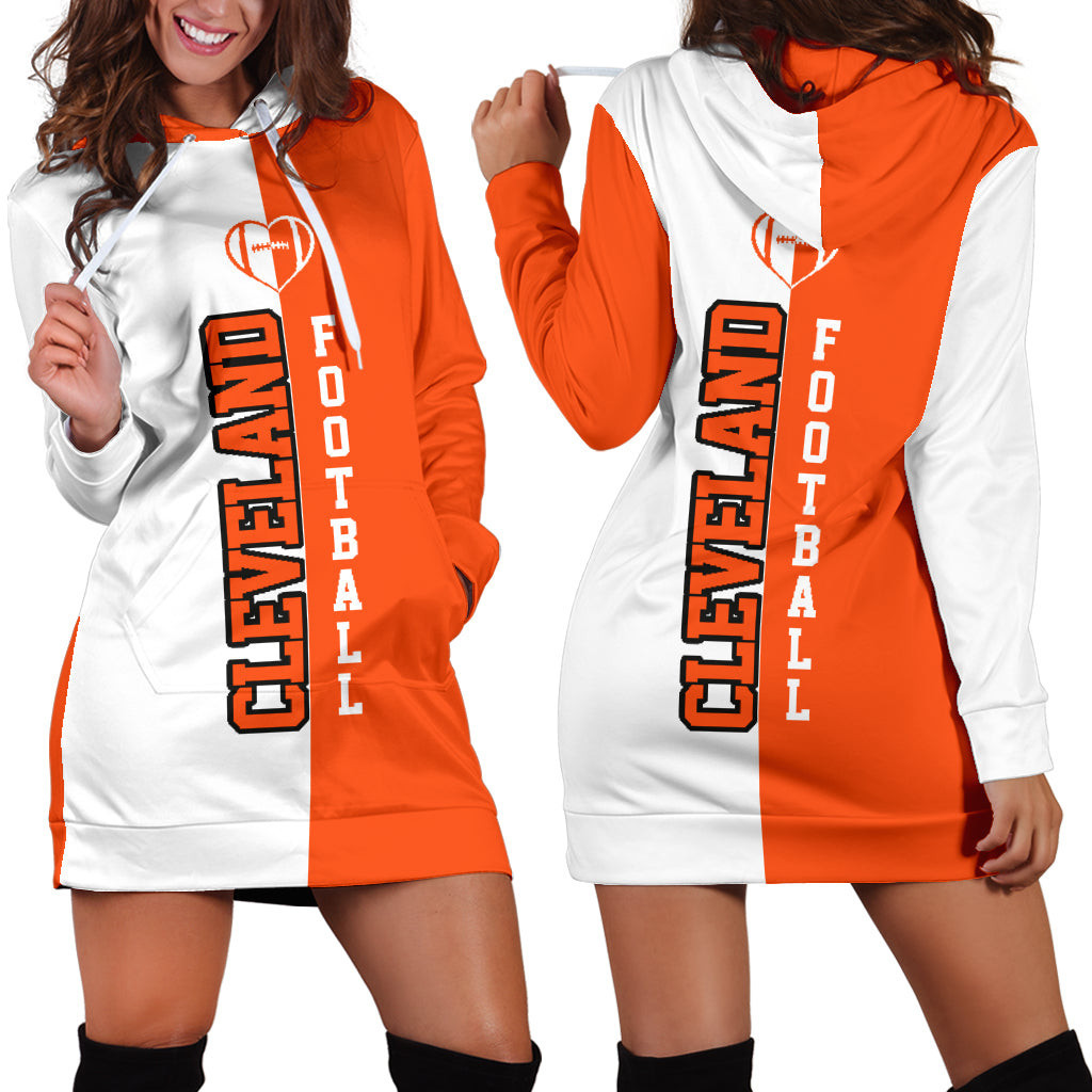Cleveland Football Hoodie Dress 3d All Over Print For Women Hoodie