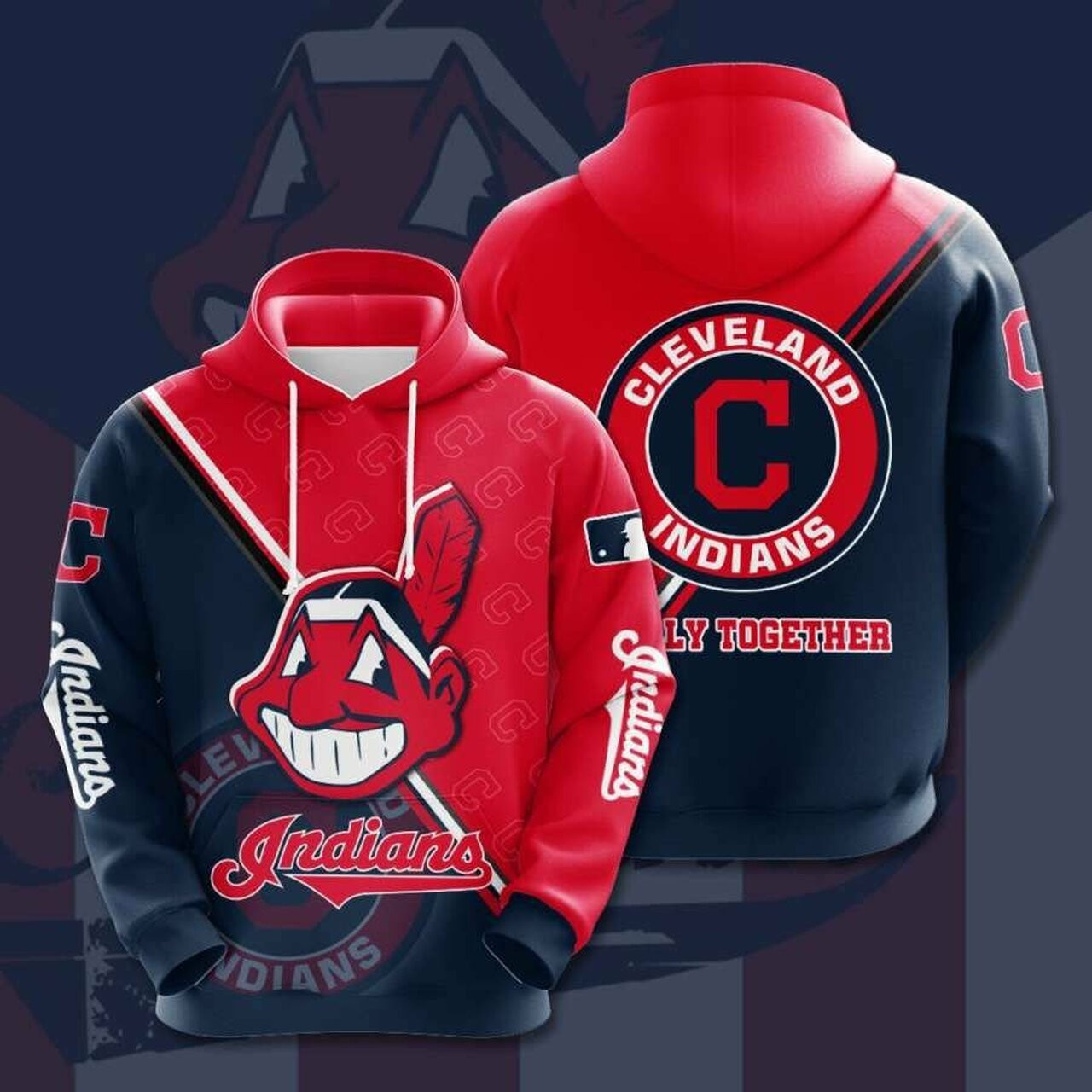Cleveland Indians Unisex 3d All Over Print Hoodie
