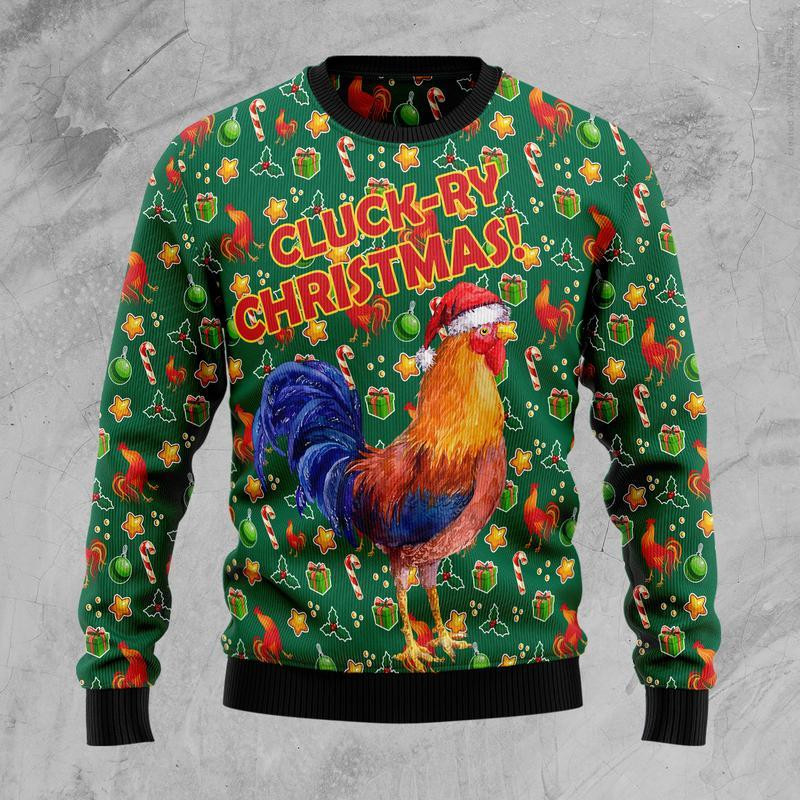 Cluck-ry Christmas Ugly Christmas Sweater Ugly Sweater For Men Women