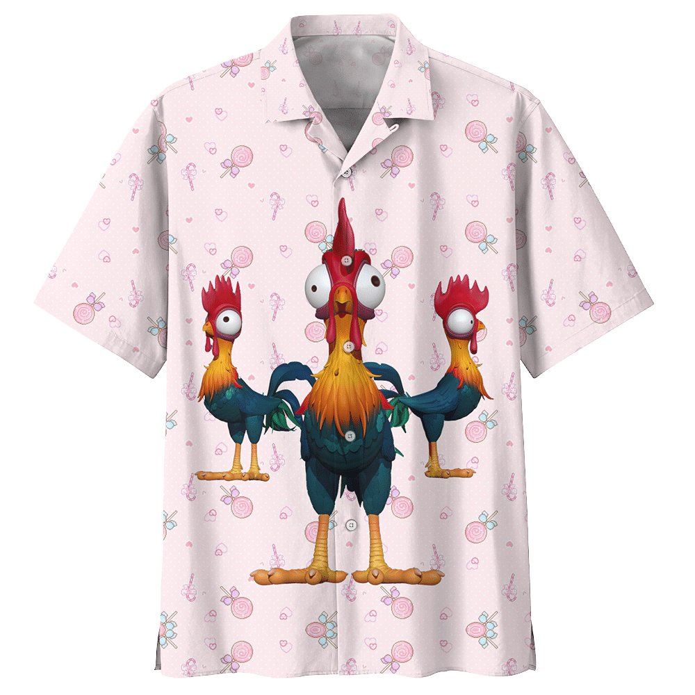 Cock Chicken Aloha Hawaiian Shirt Colorful Short Sleeve Summer Beach Casual Shirt For Men And Women