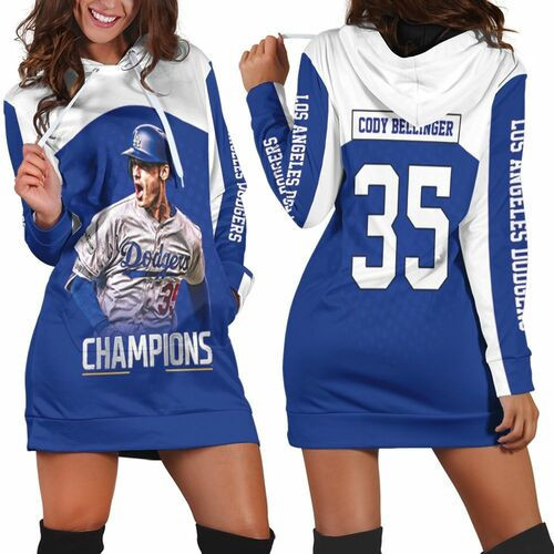 Cody Bellinger Dodgers Hoodie Dress Sweater Dress Sweatshirt Dress