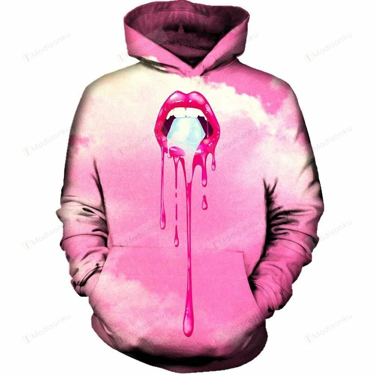 College Lips 3d All Over Printed Hoodie