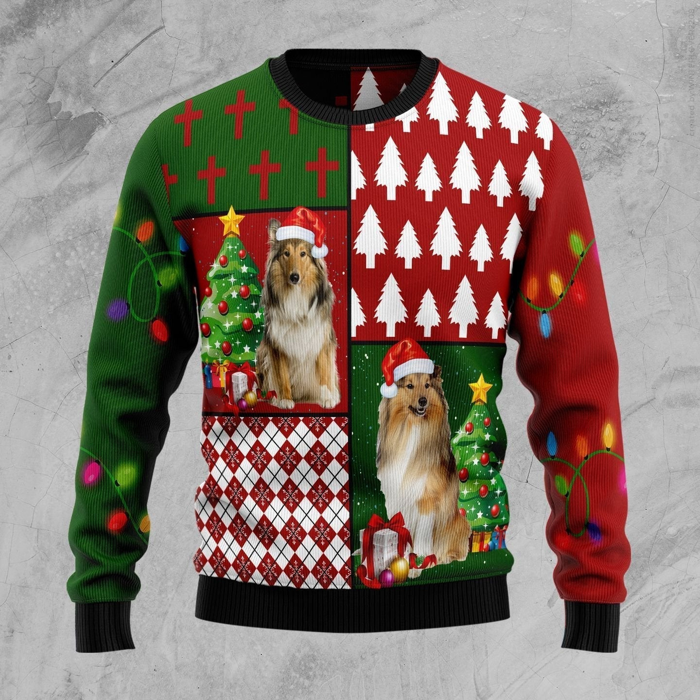 Collie Hohoho Ugly Christmas Sweater Ugly Sweater For Men Women