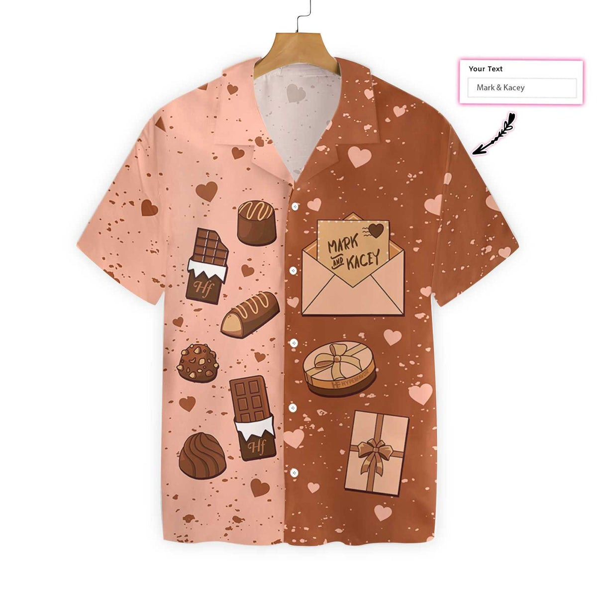 Color Of Love Brown Sticker Custom Hawaiian Shirt