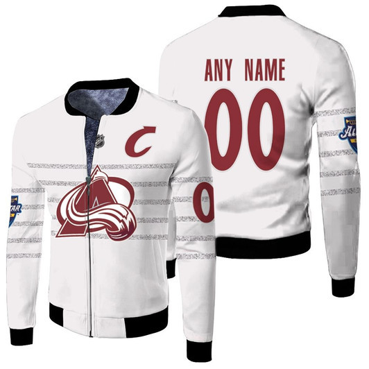 Colorado Avalanche 2020 Nhl All Star White Jersey Style Custom Gift For Avalanche Fans Fleece Bomber Jacket