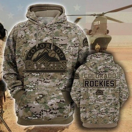 Colorado Rockies Camouflage Veteran Pullover And Zippered Hoodies Custom 3d Graphic Printed 3d Hoodie All Over Print Hoodie For Men For Women