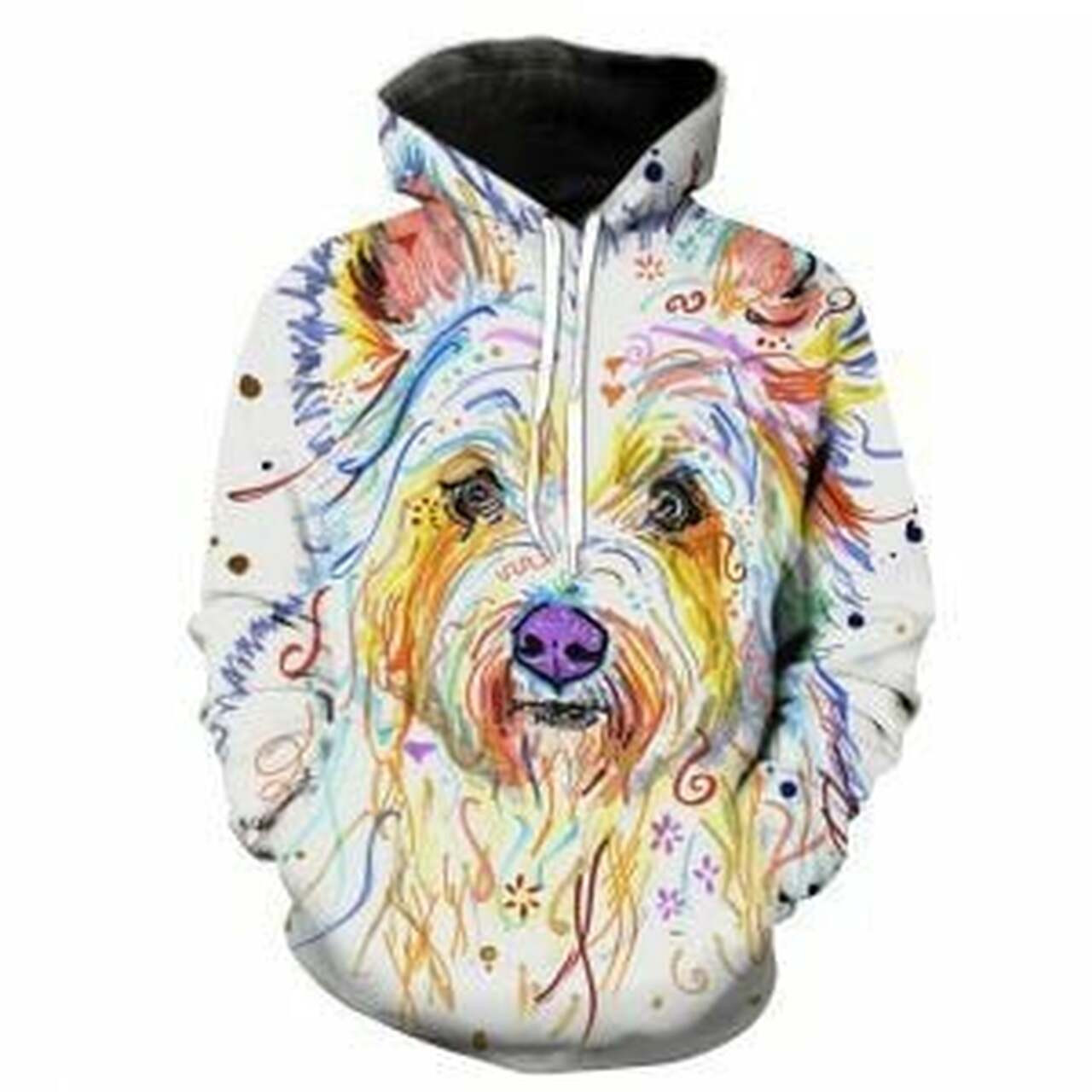 Colorful Dog 3d All Over Print Hoodie, Zip-up Hoodie