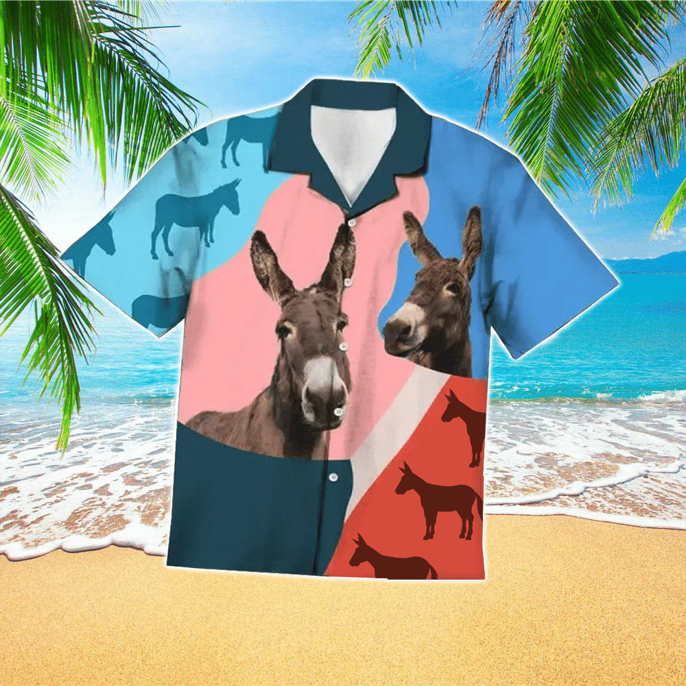 Colorful Donkey Hawaiian Shirt for Men and Women