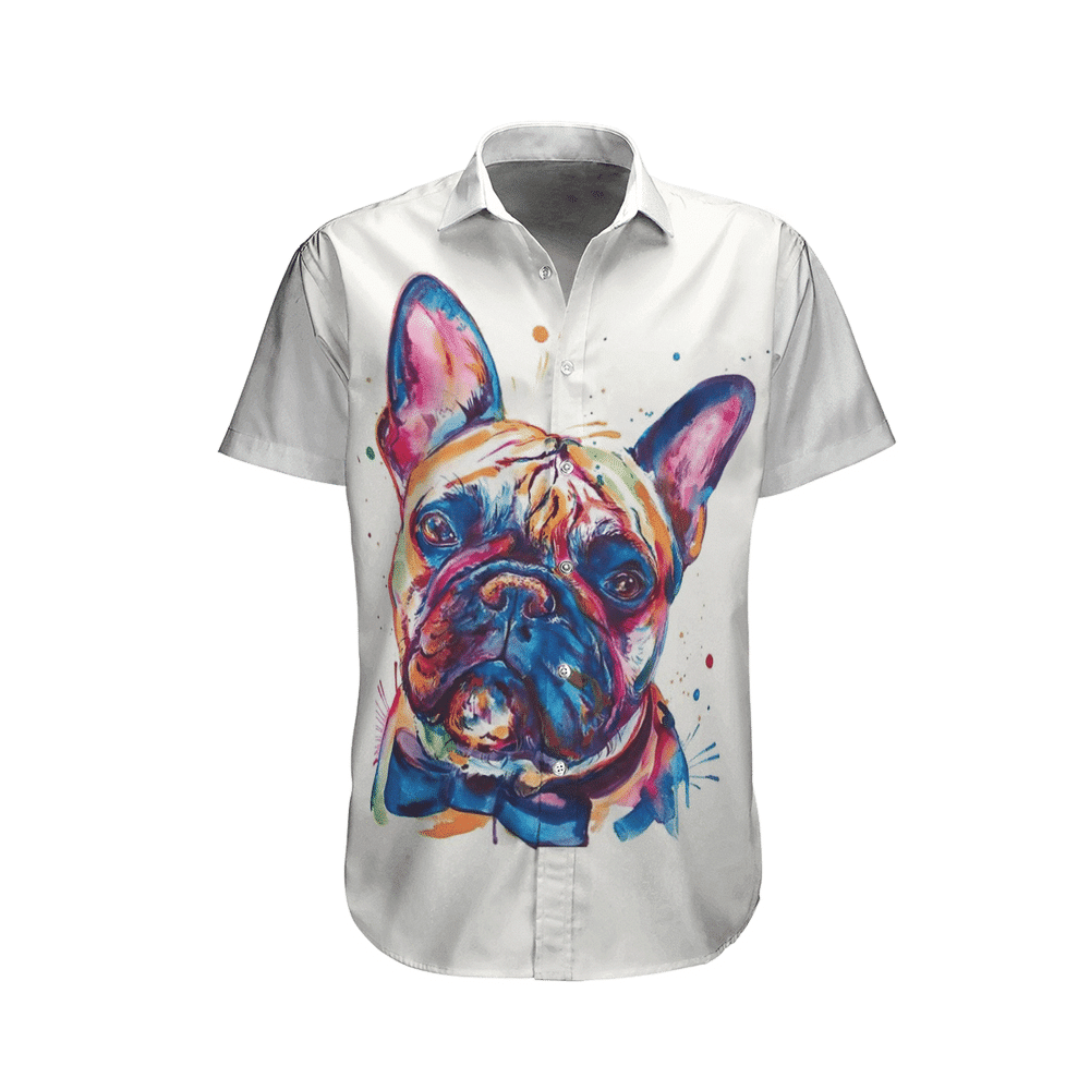 Colorful French Bulldog Aloha Hawaiian Shirt Colorful Short Sleeve Summer Beach Casual Shirt For Men And Women