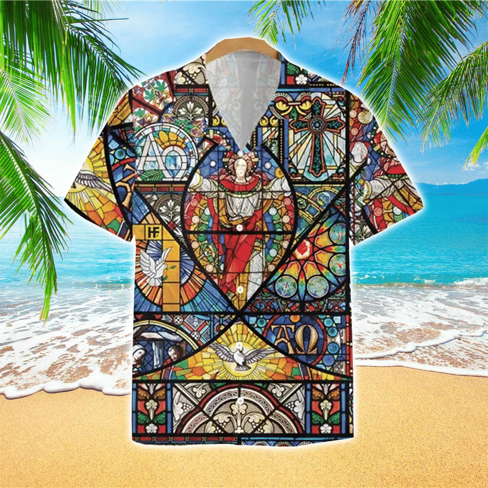 Colorful Jesus Pattern Jesus Hawaiian Shirt for Men and Women