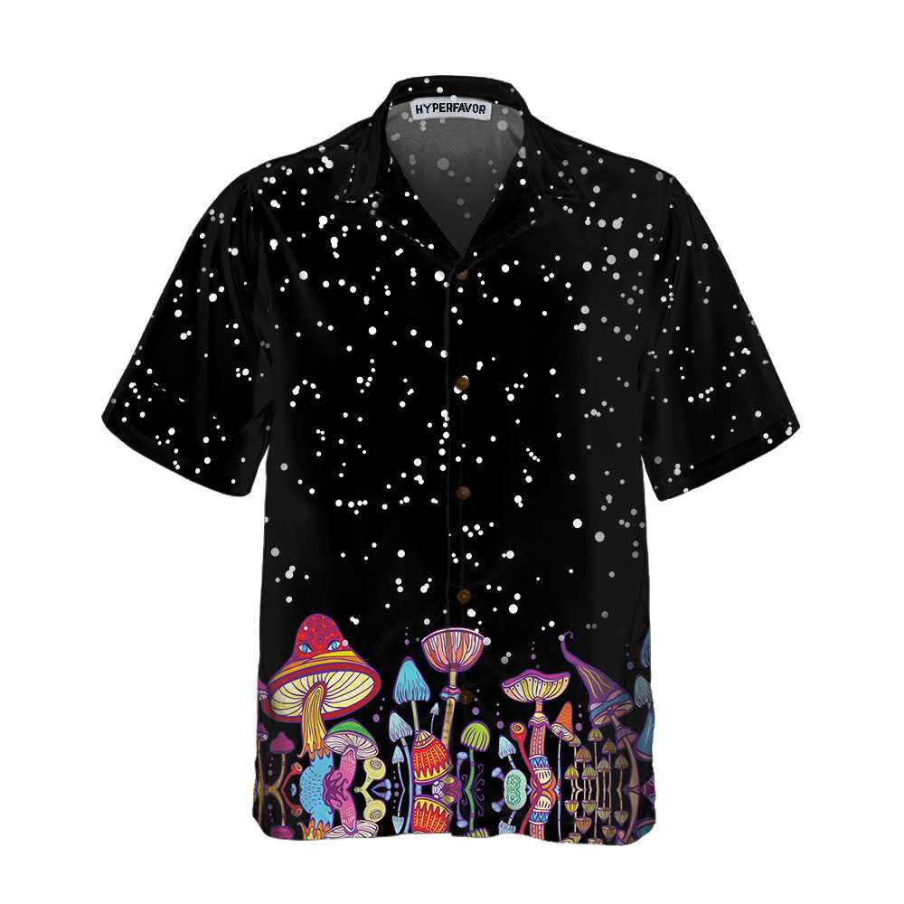 Colorful Mushroom Hawaiian Shirt Funny Mushroom Print Shirt For Men  Women
