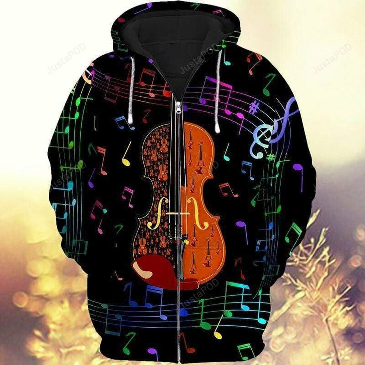 Colorful Music Violin 3d All Print Hoodie, Zip-up Hoodie