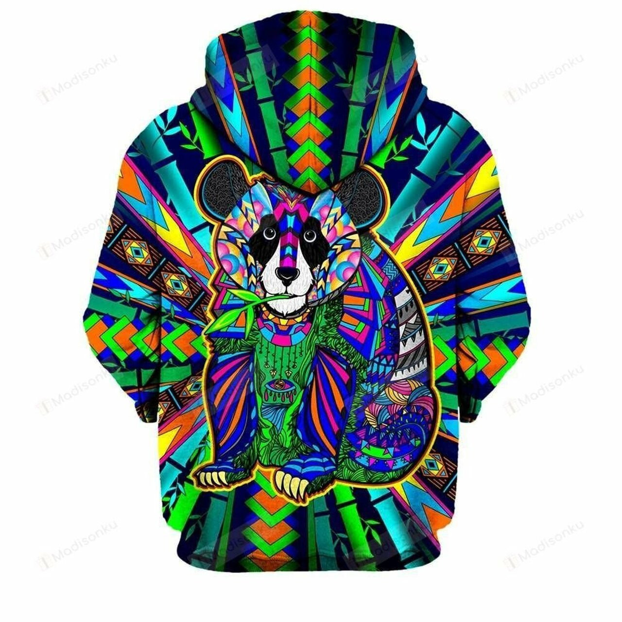 Colorful Panda 3d All Over Print Hoodie, Zip-up Hoodie