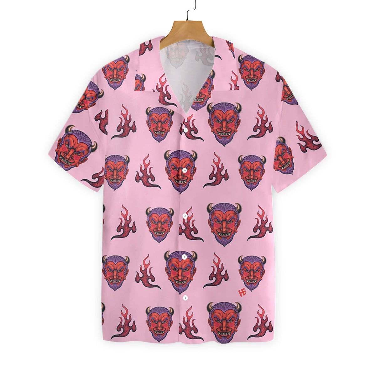Colorful Seamless Satan With Hell Fire Hawaiian Shirt
