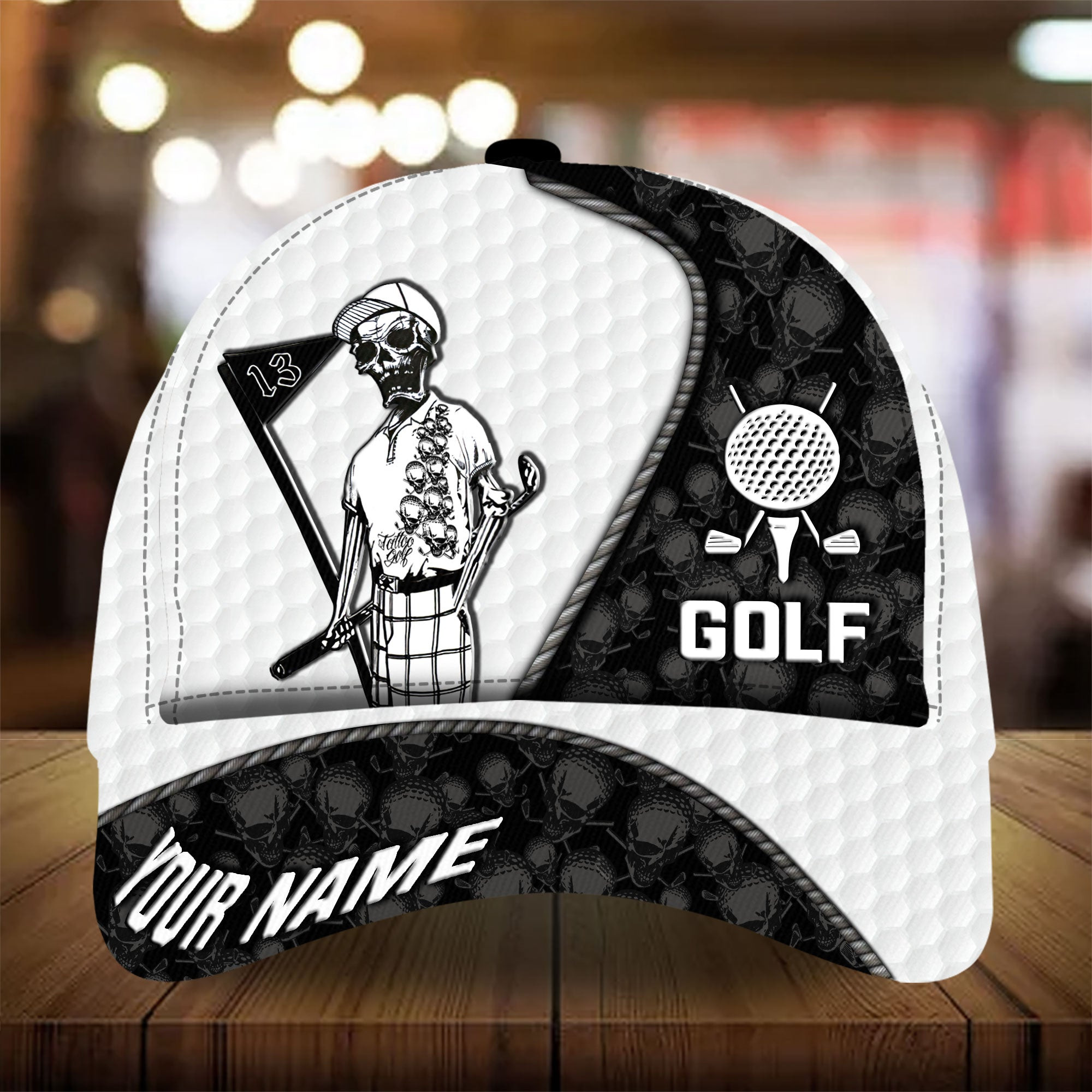 Colorful Skull Cool Design Golfer Golfing Cap Golfer Hats 3D Multicolor Personalized Classic Cap