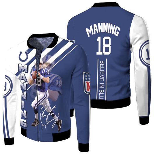 Colts Peyton Manning Fleece Bomber Jacket