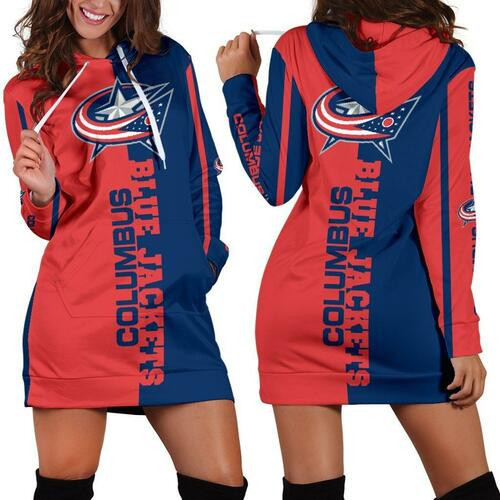 Columbus Blue Jackets Hoodie Dress Sweater Dress Sweatshirt Dress 3d All Over Print For Women Hoodie