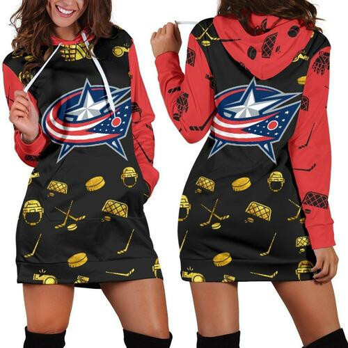 Columbus Blue Jackets Hoodie Dress Sweater Dress Sweatshirt Dress 3d All Over Print For Women Hoodie