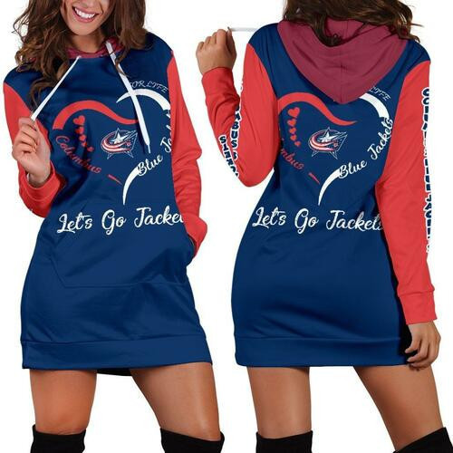 Columbus Blue Jackets Hoodie Dress Sweater Dress Sweatshirt Dress 3d All Over Print For Women Hoodie