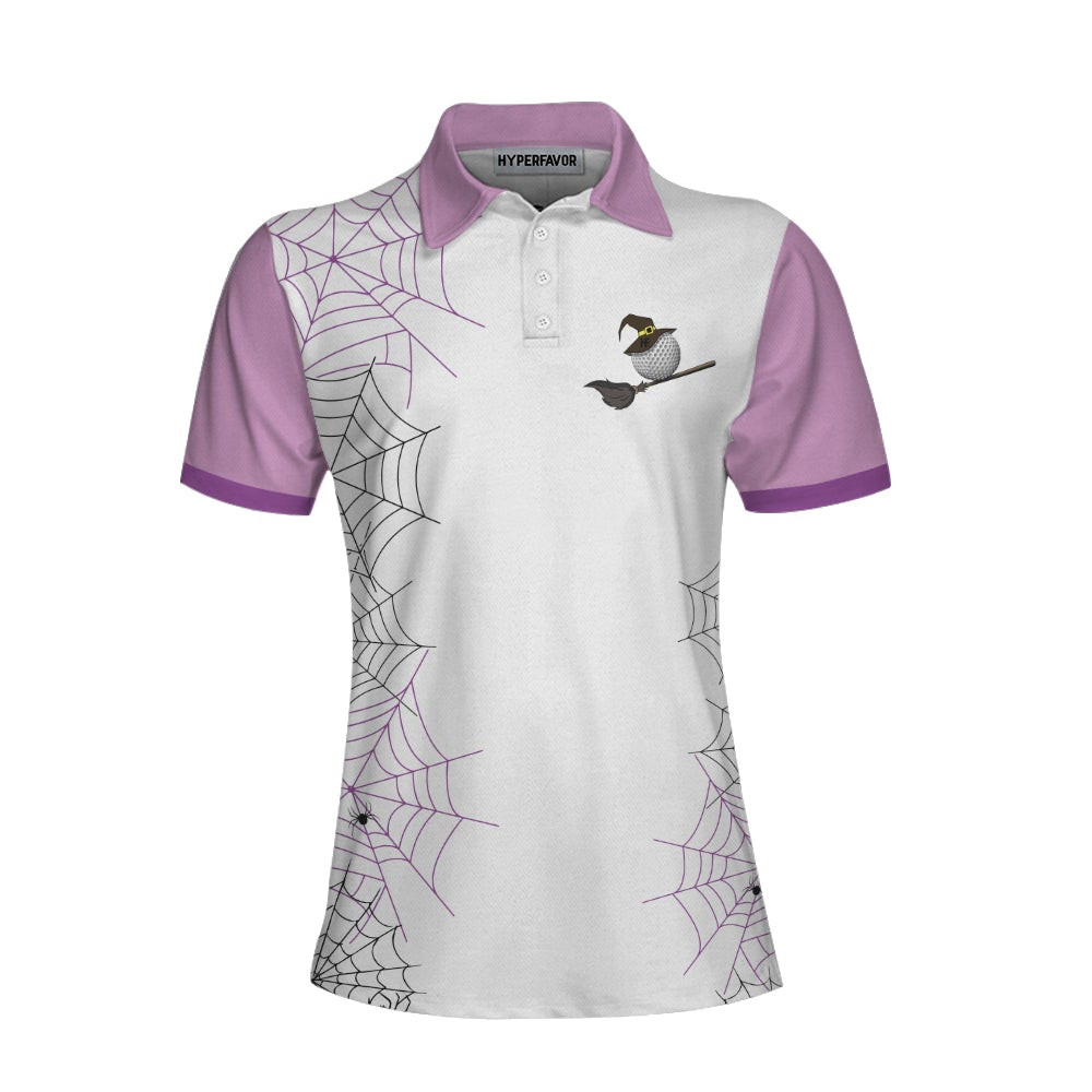 Come We Fly Golf Short Sleeve Women Polo Shirt Witch Halloween Golf Shirt For Ladies