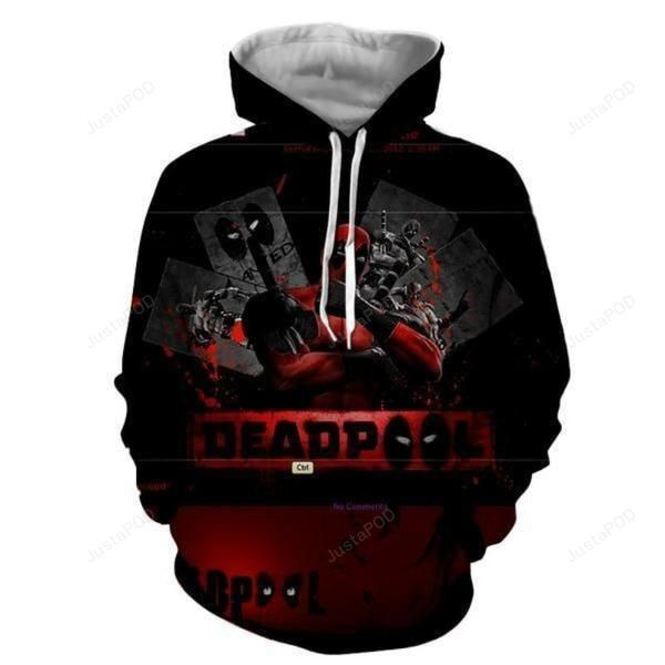 Cool Black And Red Cover Deadpool 3D All Over Print Hoodie