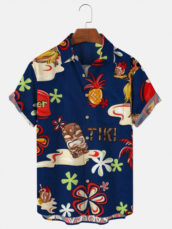 Cool Short Sleeve Mens Hawaiian Shirt