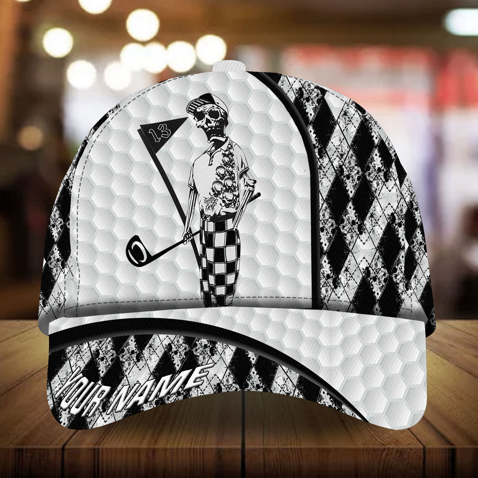 Cool Skull Golfer Golfing Cap Golfer Hats 3D Multicolor Personalized Classic Cap