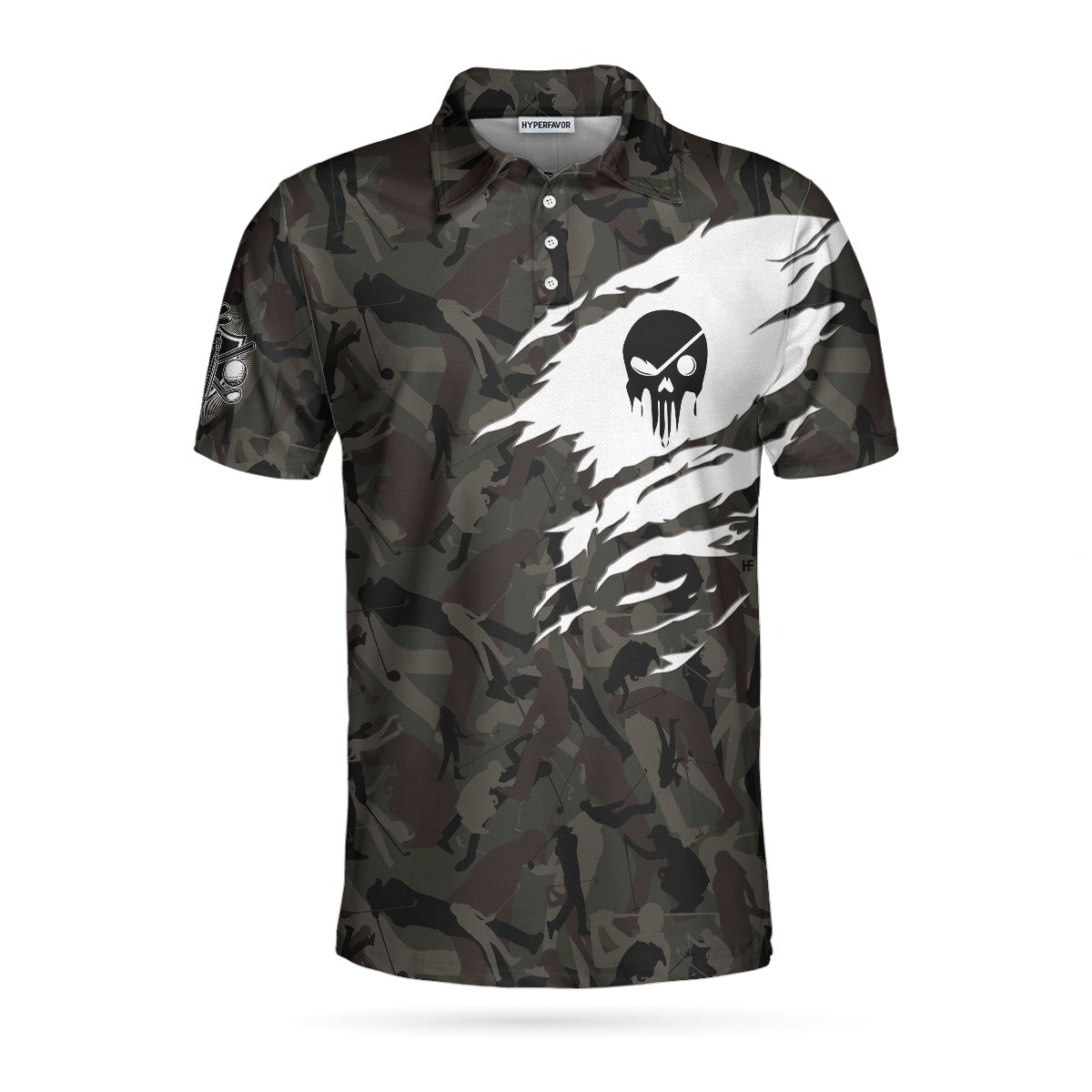 Coolest Golfing Grandpa Camouflage Pattern Golf Polo Shirt