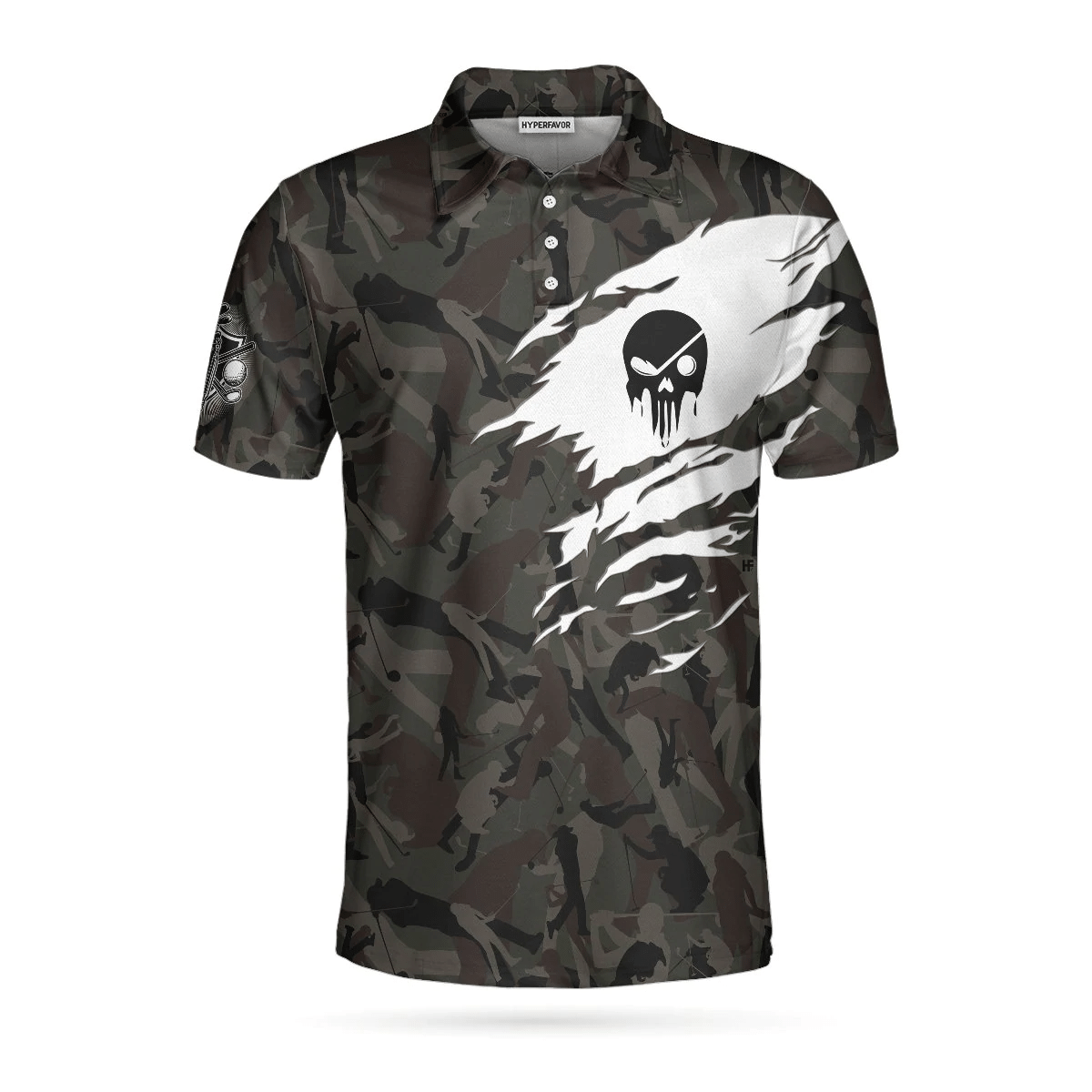 Coolest Golfing Grandpa Camouflage Pattern Golf Polo Shirt