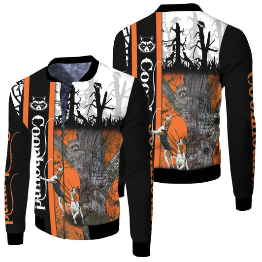 Coonhound Hunting Dog Fleece Bomber Jacket