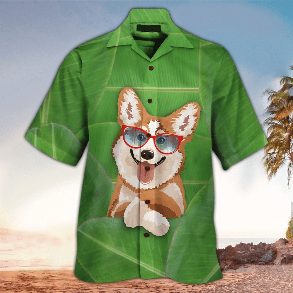 Corgi Apparel Dog Button Up Shirt For Men and Women